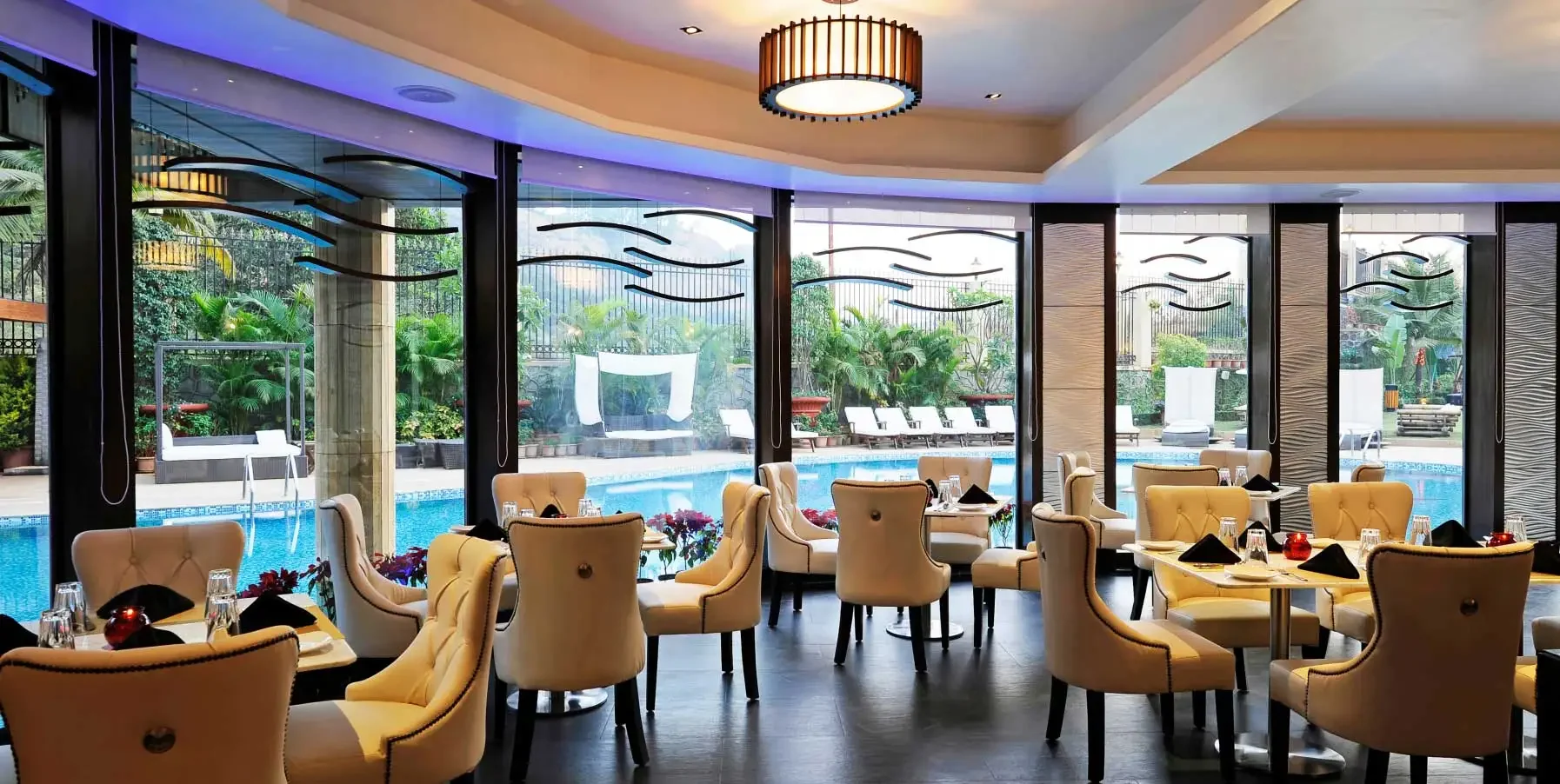 Cafe 24 luxury dining restaurant at Della Resorts Lonavala