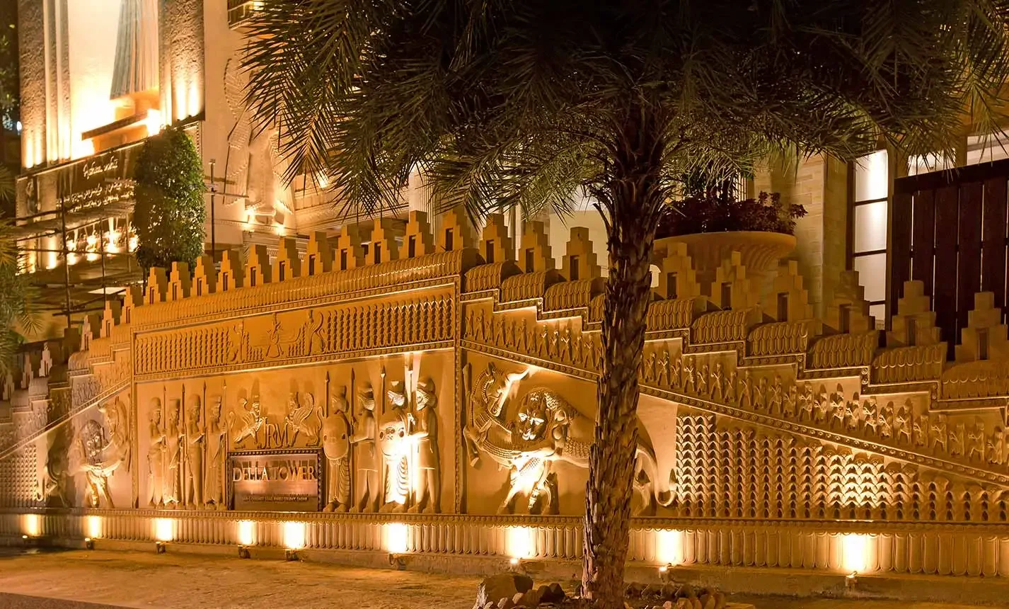 Luxury building exterior lighting at Della Tower