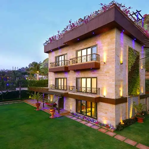 Luxury villa garden landscape view at Della Resorts