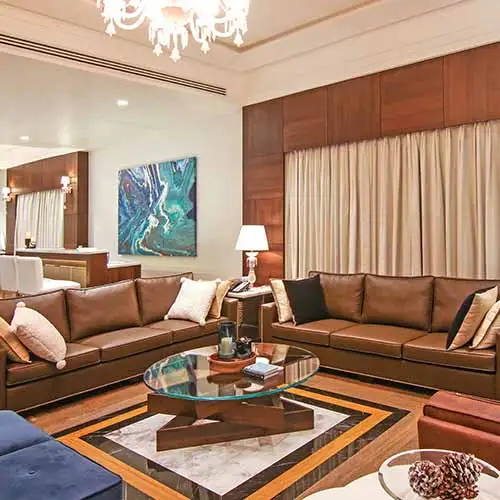 Luxury villa living room interior at Della Resorts