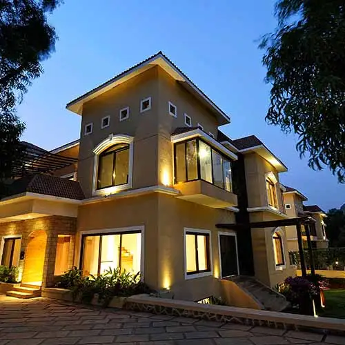 Luxury villa architecture exterior design at Della Resorts