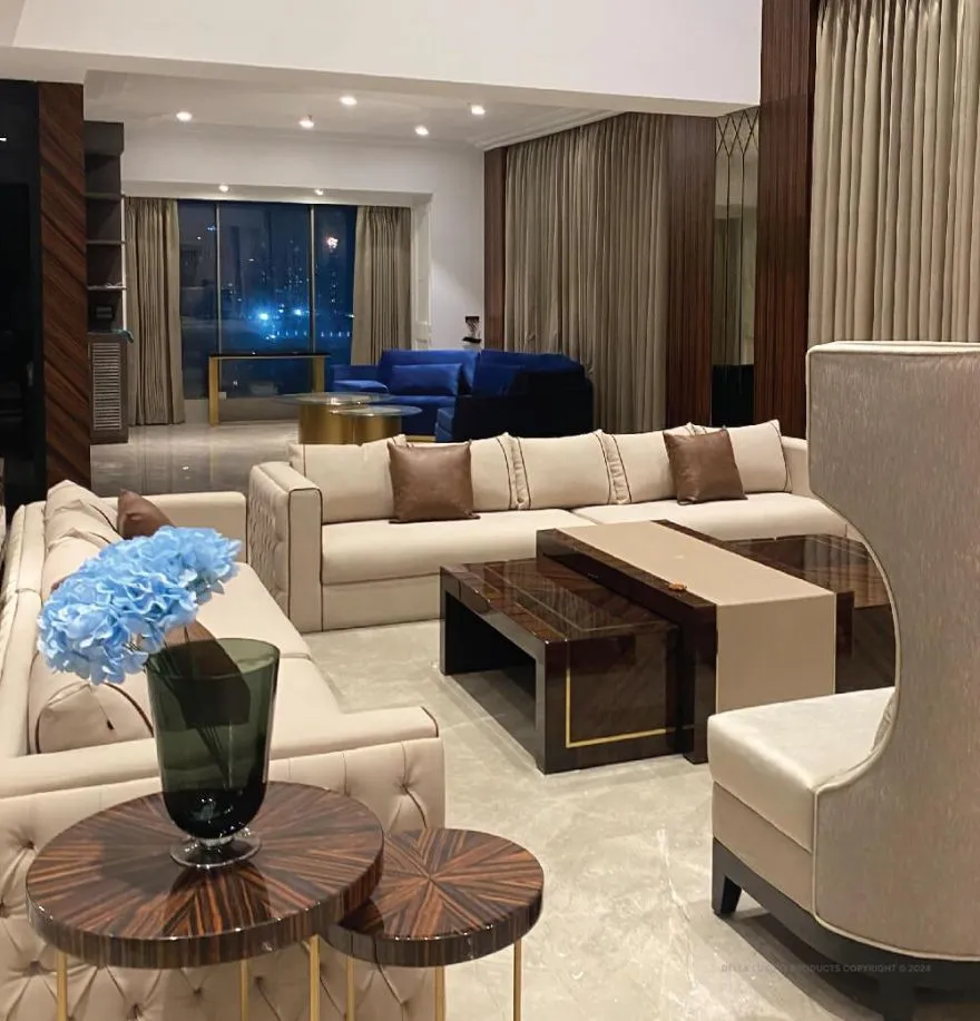 Luxury living room interior designed by Jimmy Mistry for Della Luxury Products