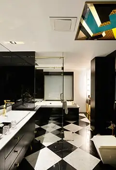 Luxury bathroom interior design at Della Resorts
