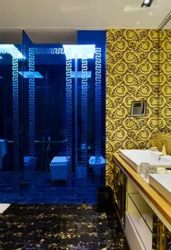 Luxury bathroom interior design in villa at Della Resorts
