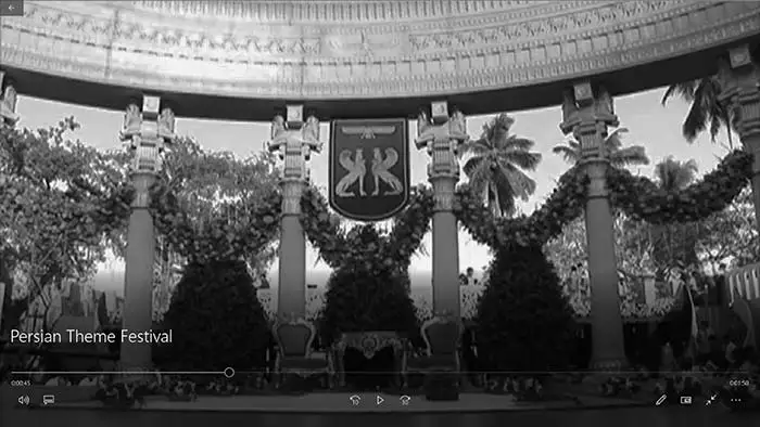 Persepolis inspired Zoroastrian ceremonial set recreated by Jimmy Mistry in 2007