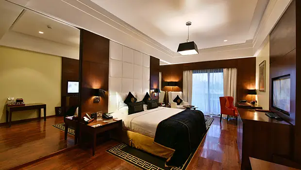 Luxury bedroom interior design at Della Resorts by Jimmy Mistry