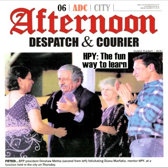 Jimmy Mistry press feature in Afternoon Despatch & Courier, November 2010