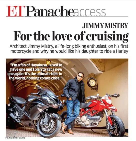 Jimmy Mistry press feature in ET Panache, May 2014