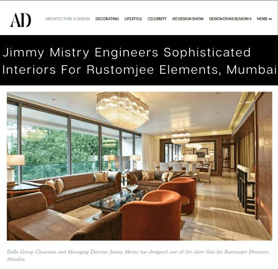 Jimmy Mistry press feature in ARCHITECTURAL DIGEST, February 2018