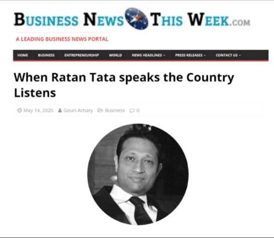 Jimmy Mistry press feature in BUSINESS NEWS, May 2020