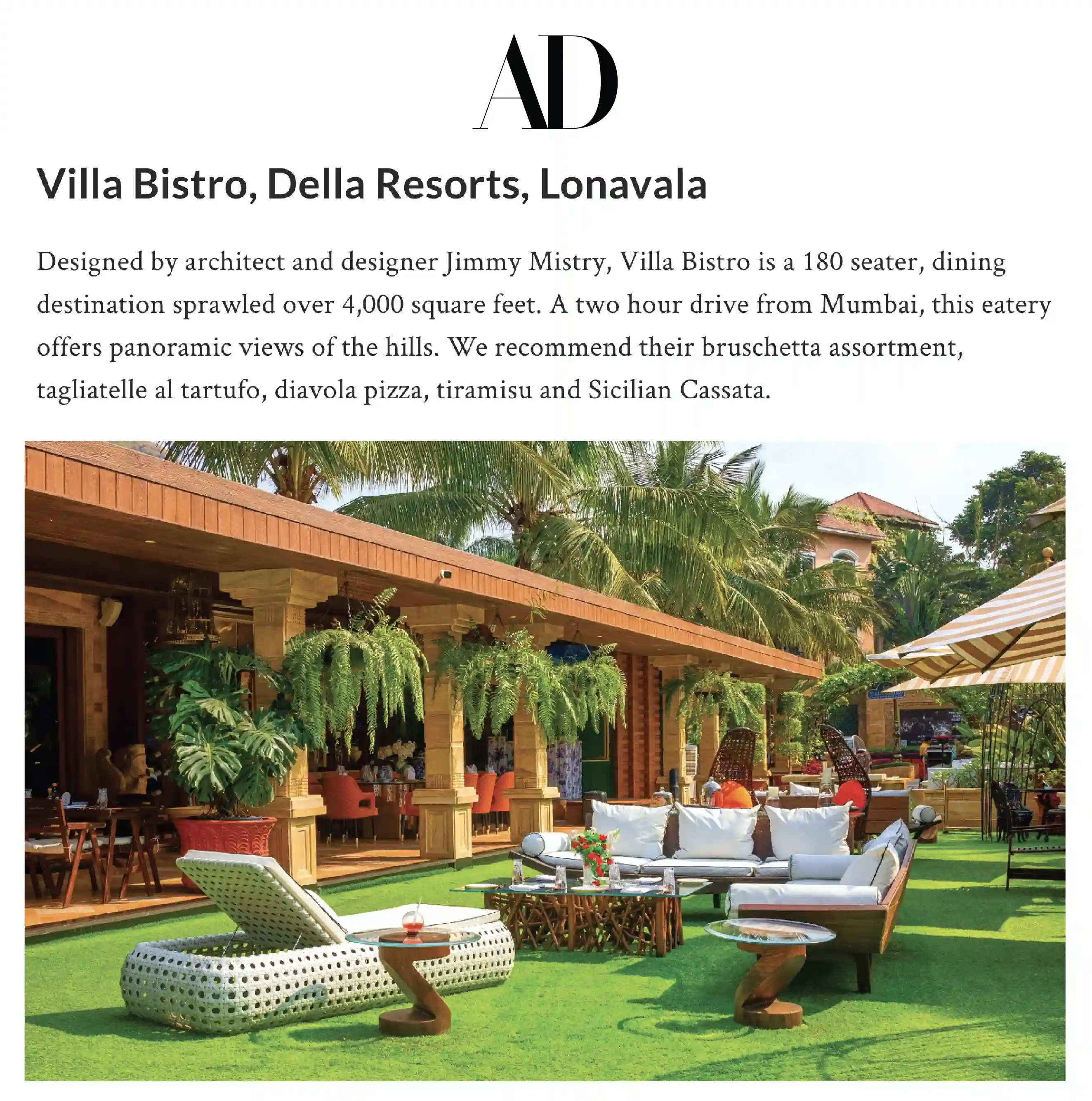 Jimmy Mistry press feature in Architectural Digest, November 2021