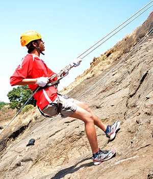 Rappelling at Della Adventure Park