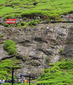 Rappelling at Della Adventure Park