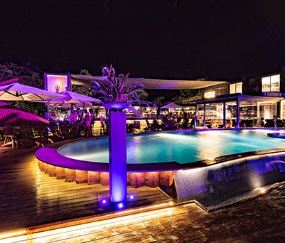 Night View of Swimming Pool at D.A.T.A. Resort