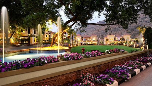 Garden & Fountain infront of Della Villas, Lonavala