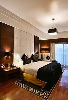 Luxury bedroom interior design at Della Resorts by Jimmy Mistry
