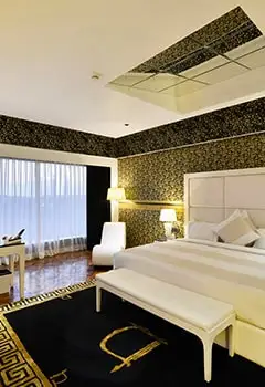 Luxury bedroom interior in presidential suite at Della Resorts